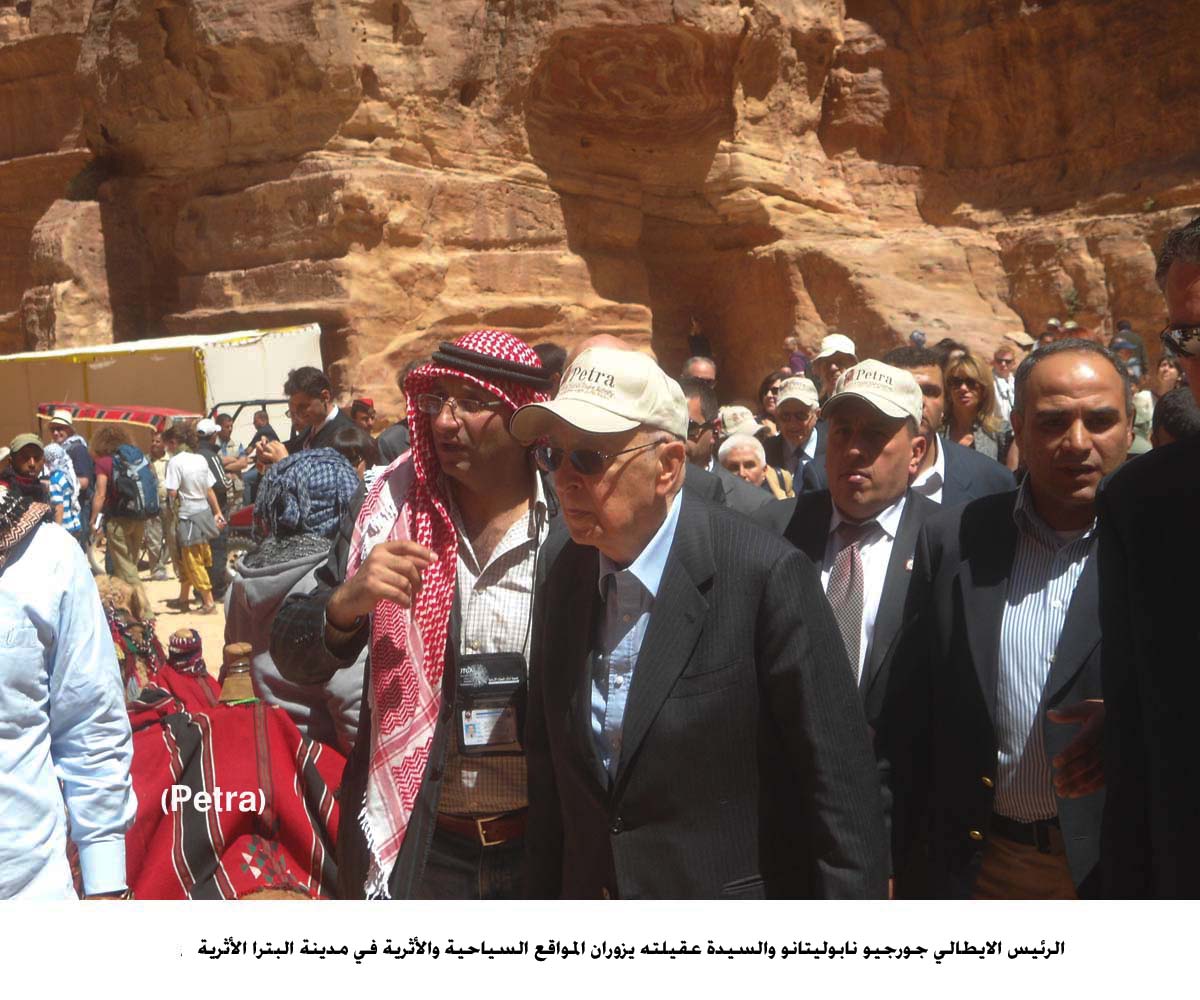 الرئيس الايطالي يزور مدينة البترا