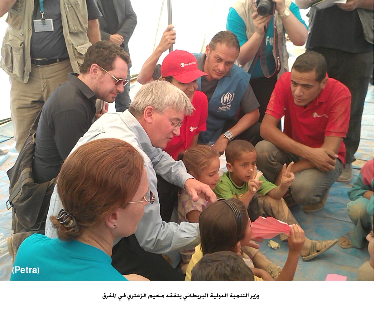 وزير التنمية الدولية البريطاني يتفقد مخيم الزعتري في المفرق