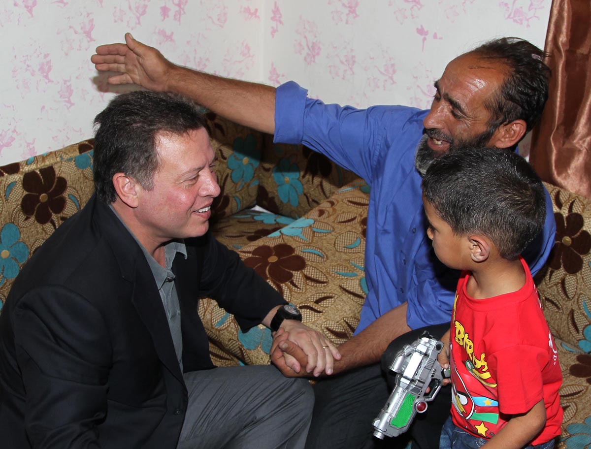 King visits needy families in Souf, Jerash