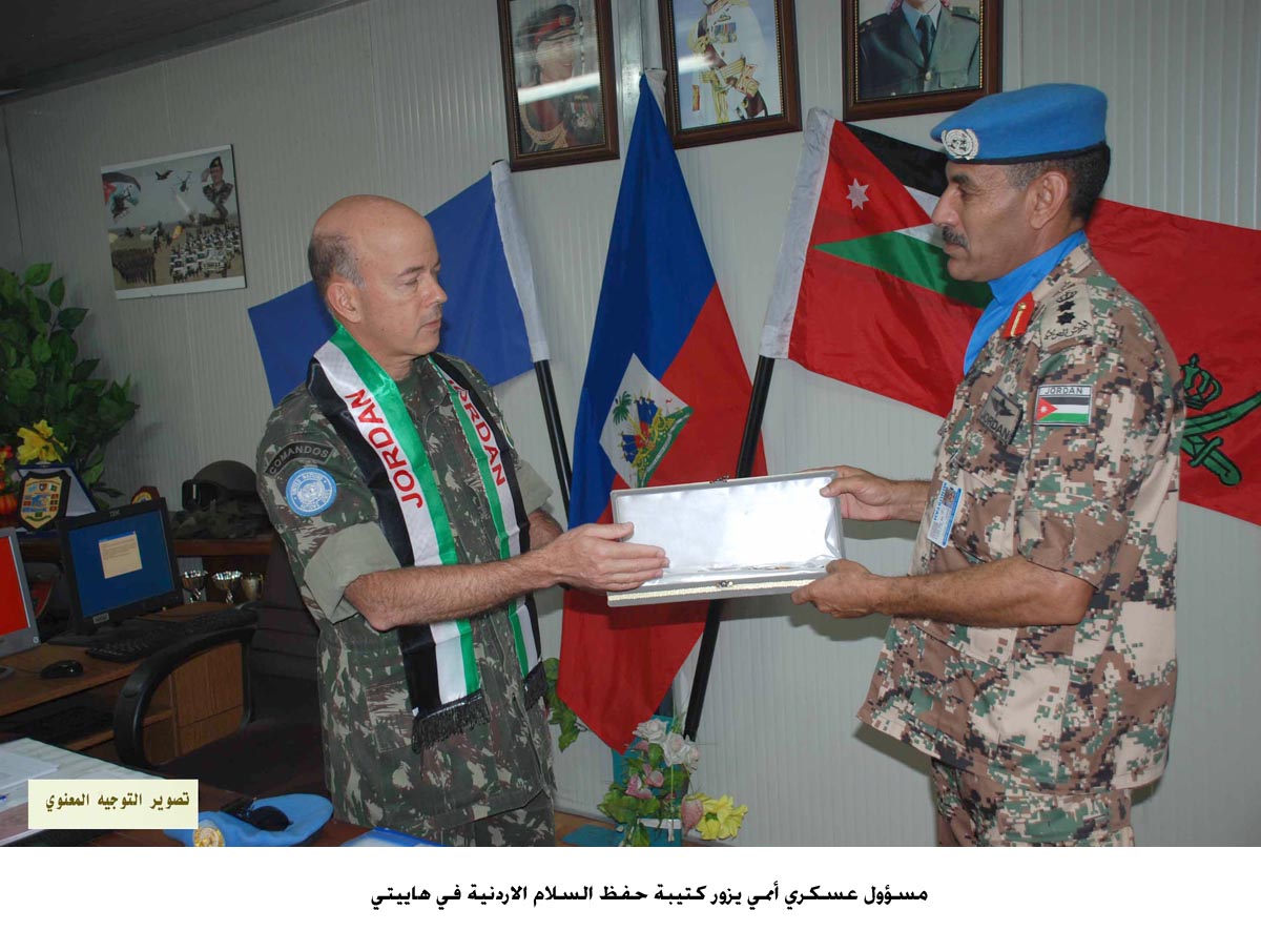 مسؤول عسكري أممي يزور كتيبة حفظ السلام الاردنية في هاييتي