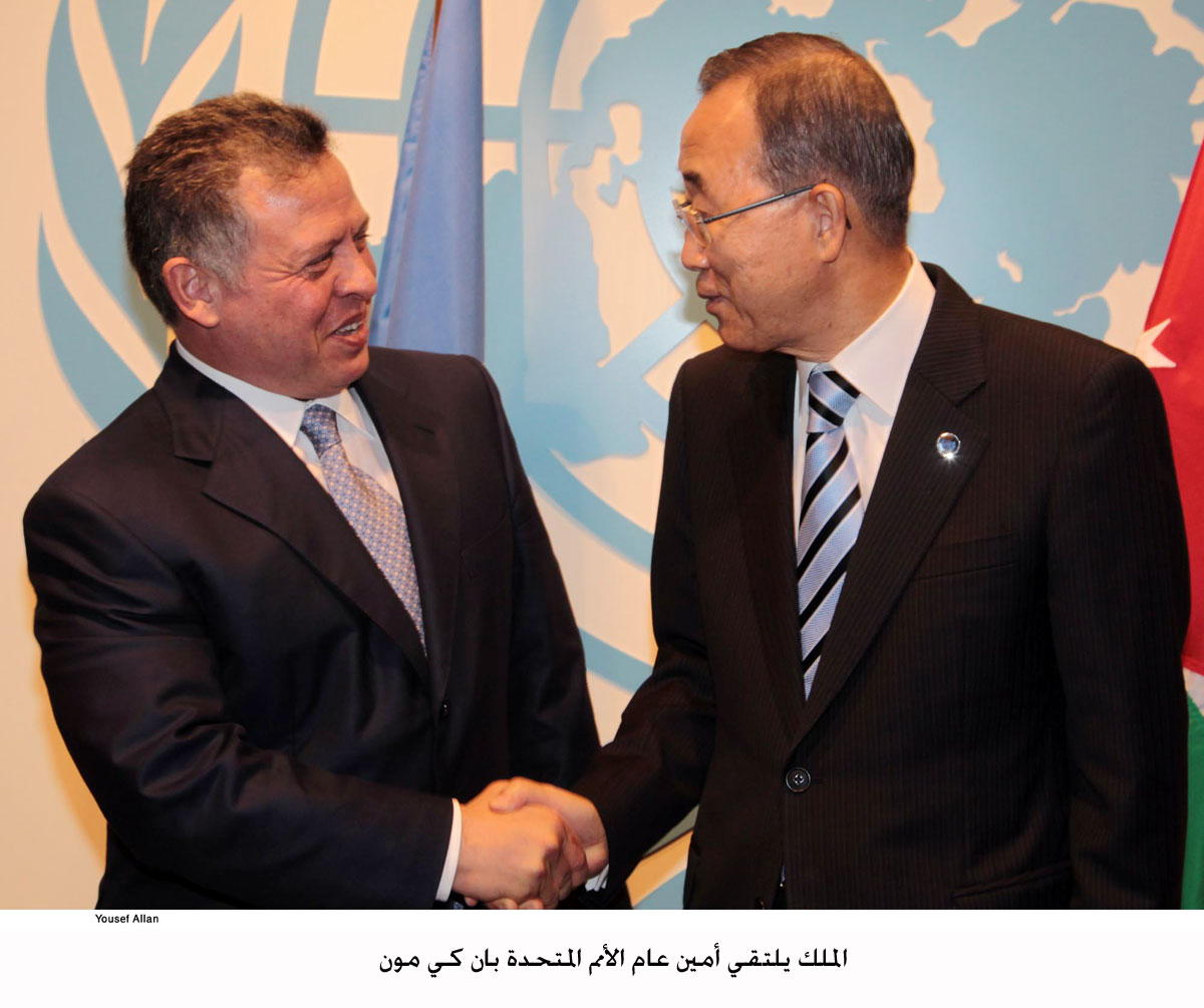 King, UN chief discuss Syria, Mideast peace
