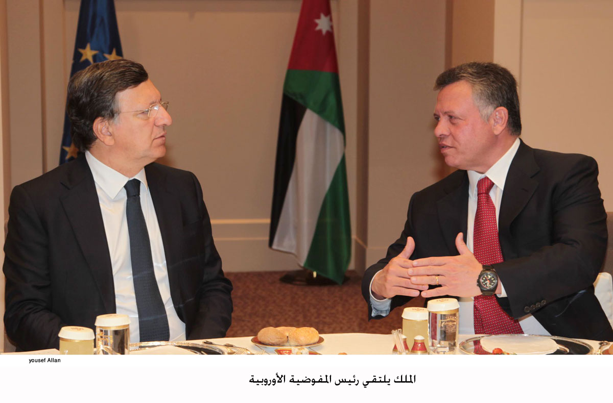 King, Barroso discuss Jordan-EU partnership, Syria
