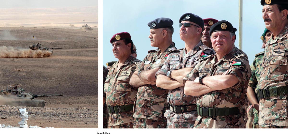 King attends military drill