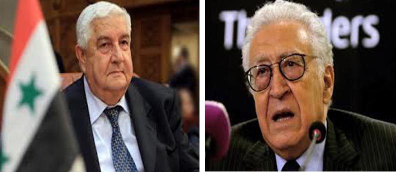 الابراهيمي والمعلم يبحثان جهود الامم المتحدة في سورية