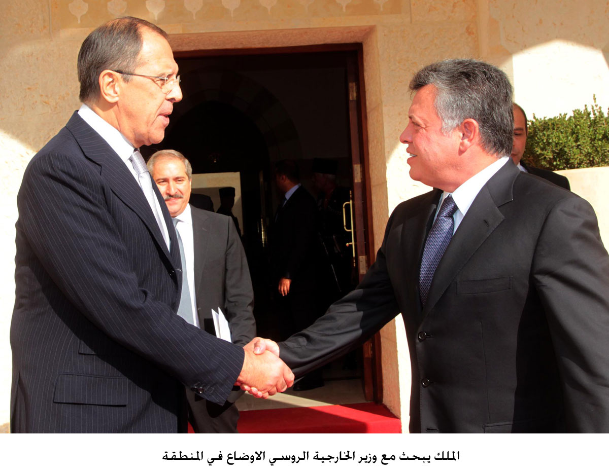 King holds talks with Lavrov, voices concern on escalation in Syria