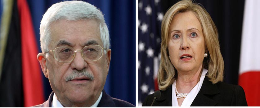 كلينتون وعباس يبحثان سبل التهدئة ووقف اطلاق النار في غزة