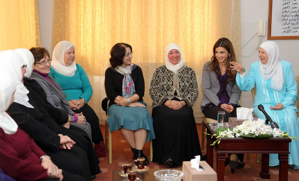 Queen Rania meets with representatives from various charitable associations in Wadi Al Seer