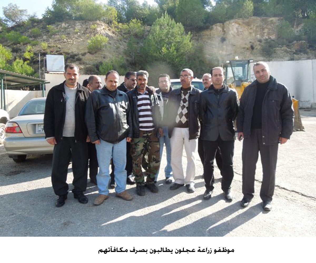 موظفو زراعة عجلون يطالبون بصرف مكافآتهم