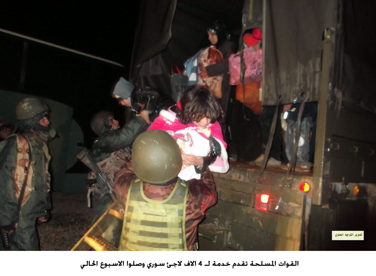 القوات المسلحة تقدم خدمة لـ 4 الاف لاجئ سوري وصلوا الاسبوع الحالي