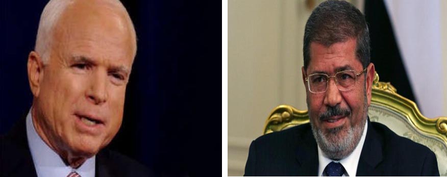 مرسي وماكين يبحثان الاوضاع في المنطقة