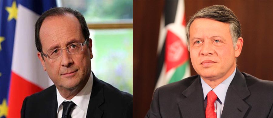 King, French president discuss regional developments