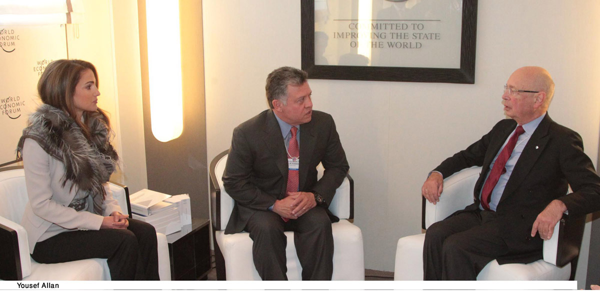 King holds series of meetings in Davos