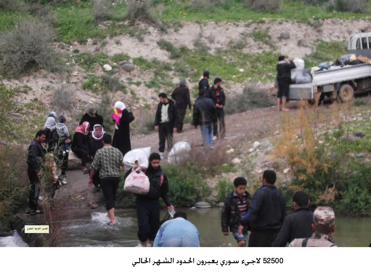 52500 لاجىء سوري يعبرون الحدود الشهر الحالي