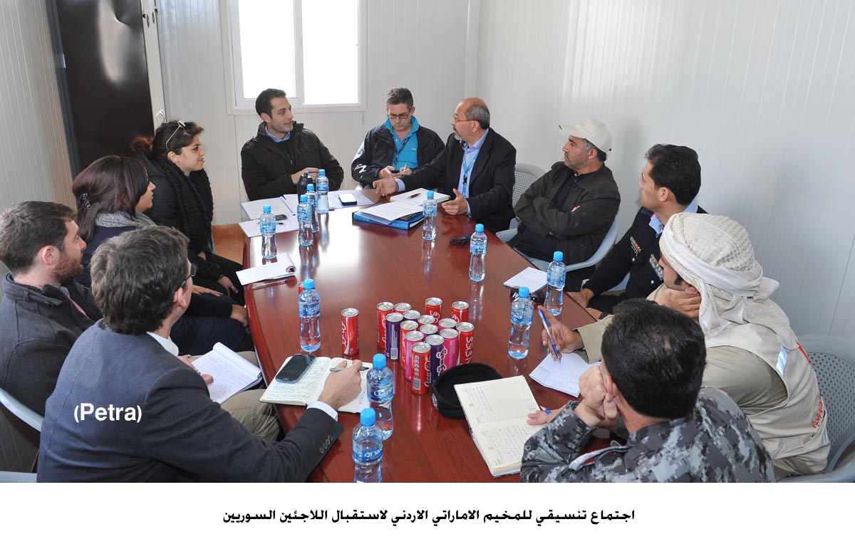 اجتماع تنسيقي للمخيم الاماراتي الاردني لاستقبال اللاجئين السوريين
