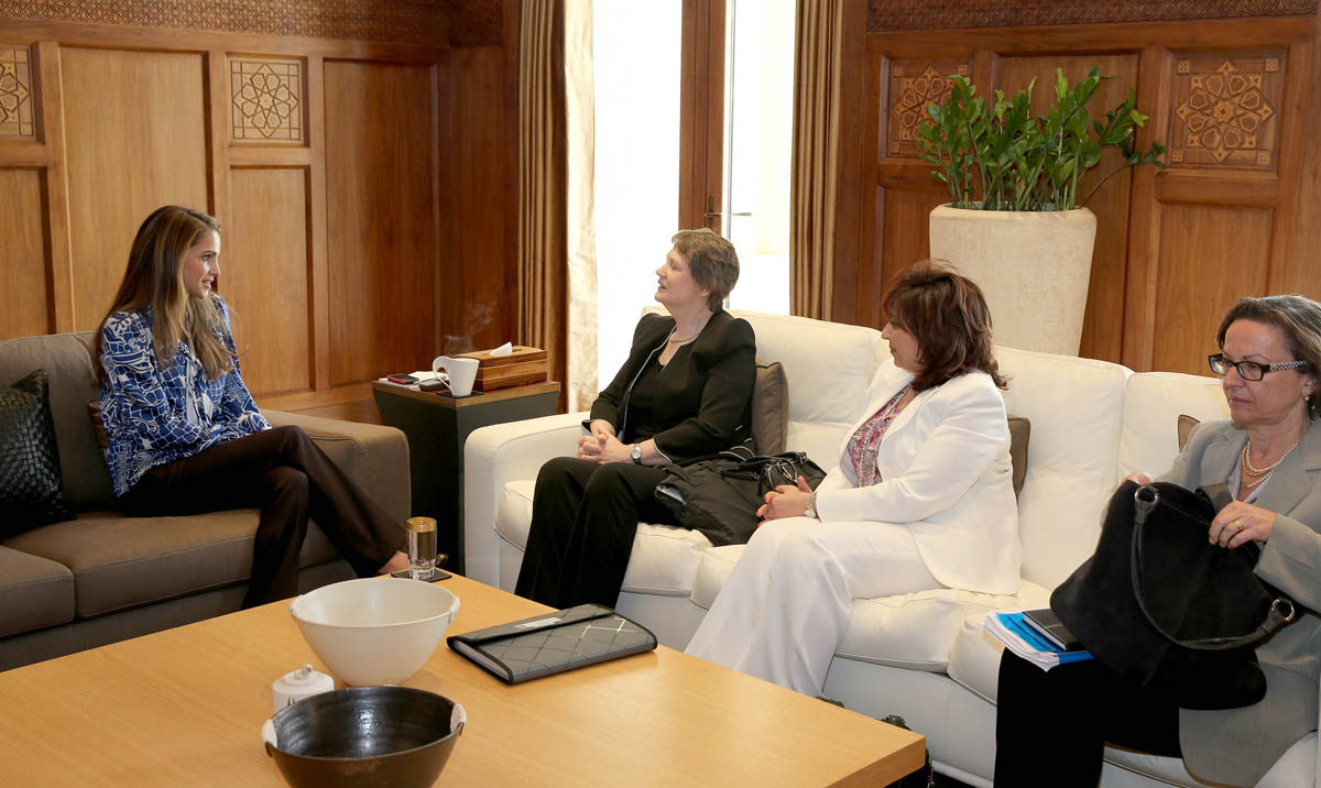 Queen Rania, UNDP chief Helen Clark, discuss regional post-2015 development
