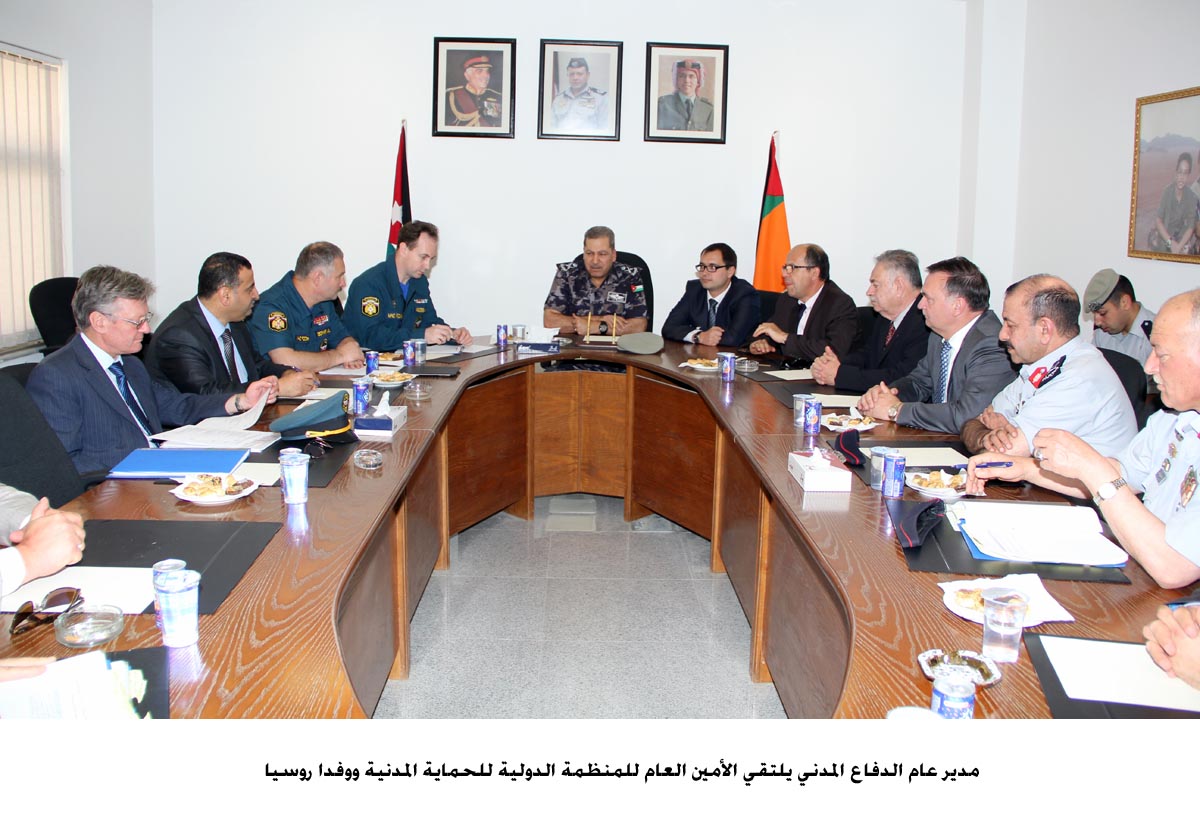 الكوفحي يلتقي الأمين العام للمنظمة الدولية للحماية المدنية ووفدا روسيا