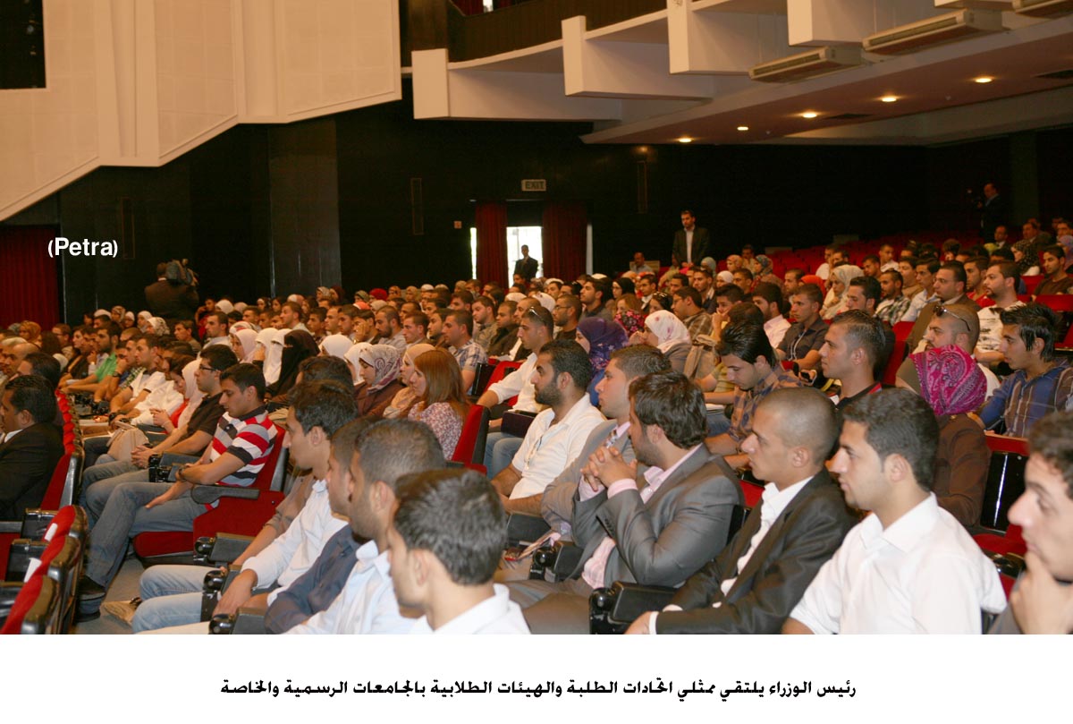 Ensour meets representatives of student unions, organizations at public and private universities