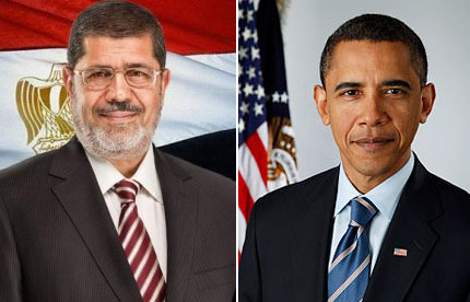 اوباما يؤكد لمرسي دعمه للتحول الديمقراطي السلمي في مصر