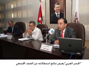 "الجسر العربي"يعرض نتائج استطلاعه عن العنف المجتمعي