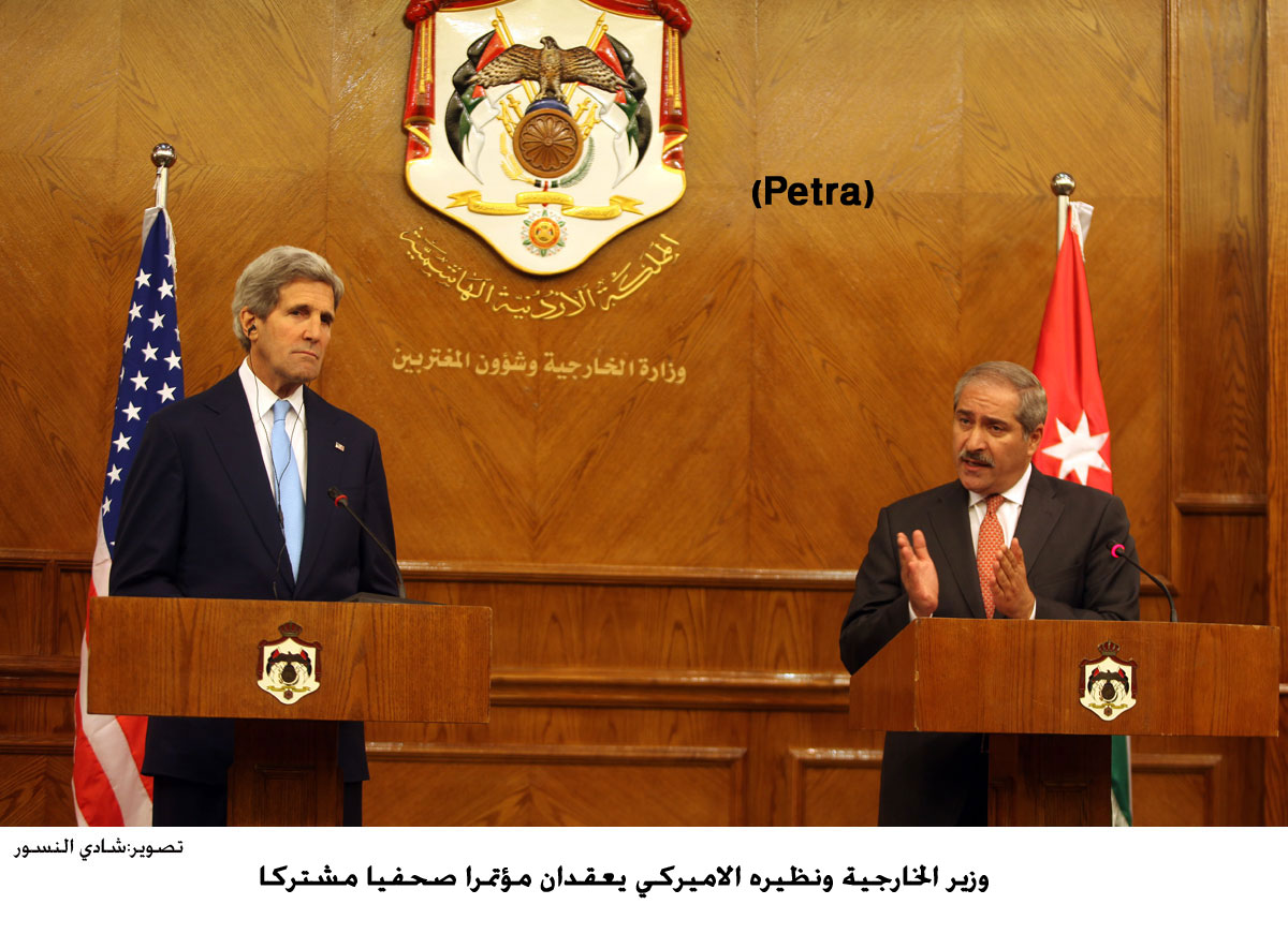 وزير الخارجية ونظيره الاميركي يعقدان مؤتمرا صحفيا مشتركا