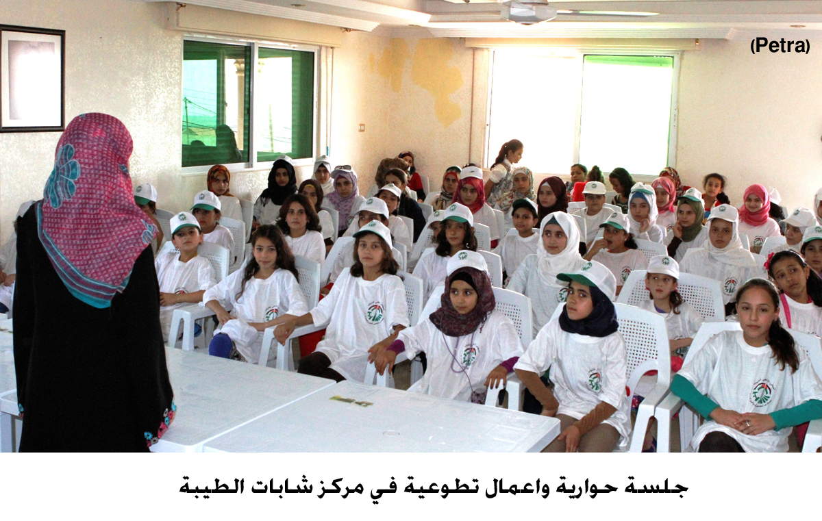 جلسة حوارية واعمال تطوعية في مركز شابات الطيبة