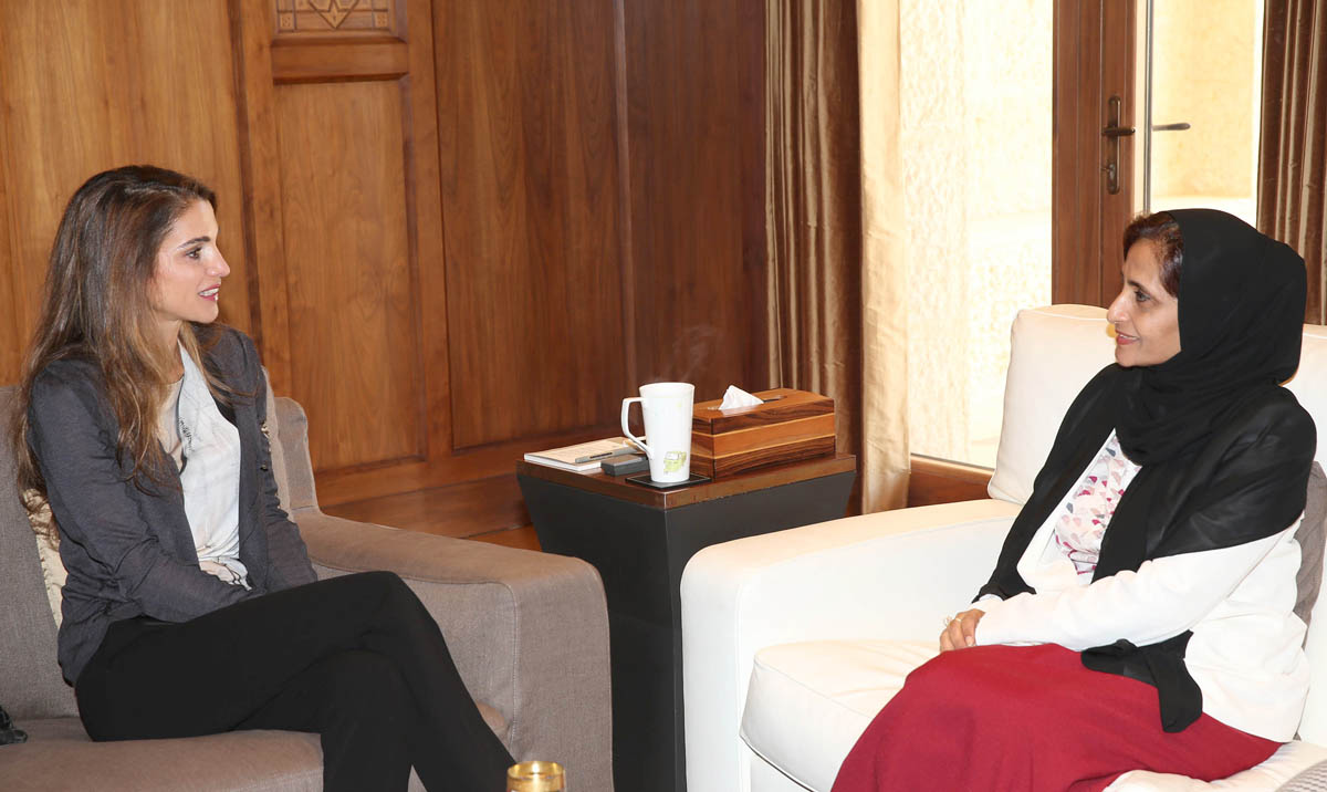 Queen Rania meets with Director General of the Arab Women’s Organization
