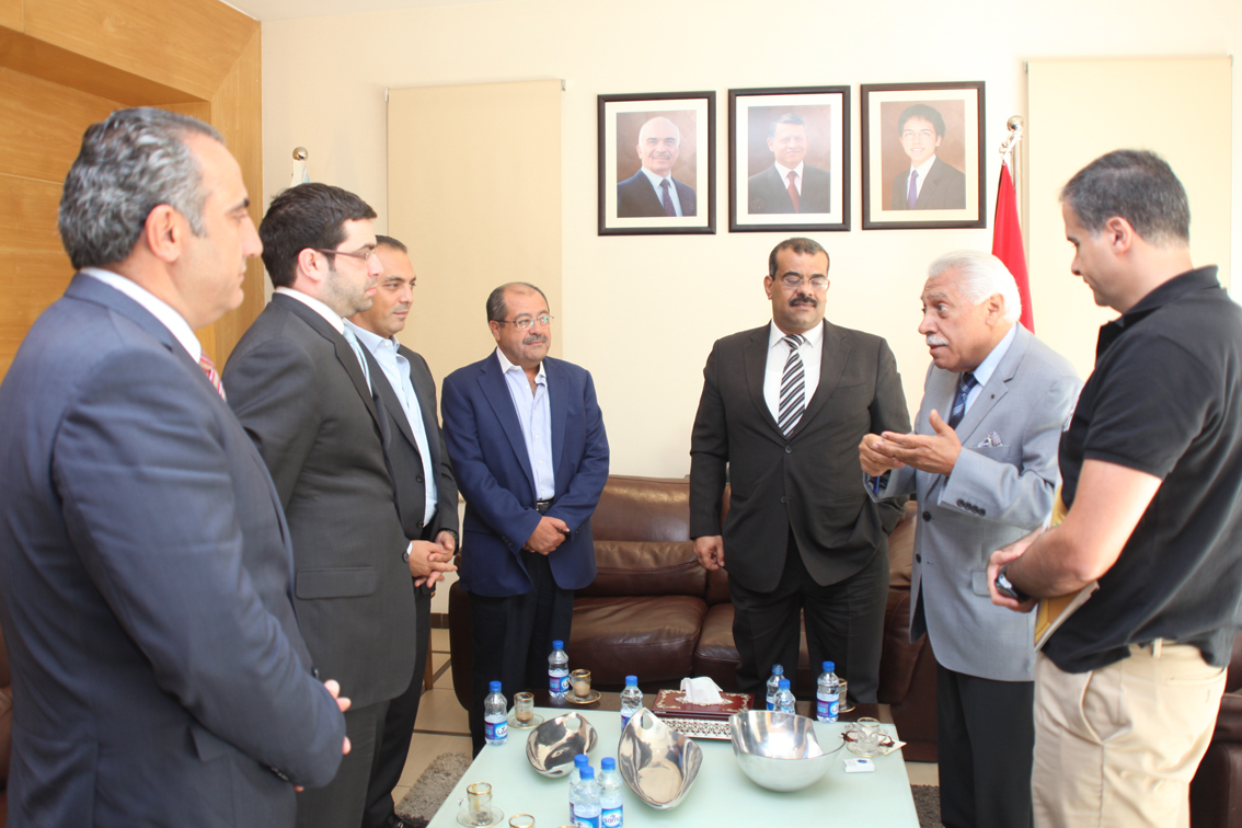 البلتاجي يستقبل نائب سمو رئيس الاتحاد الأردني لكرة القدم و أعضاء مجلس إدارة الاتحاد