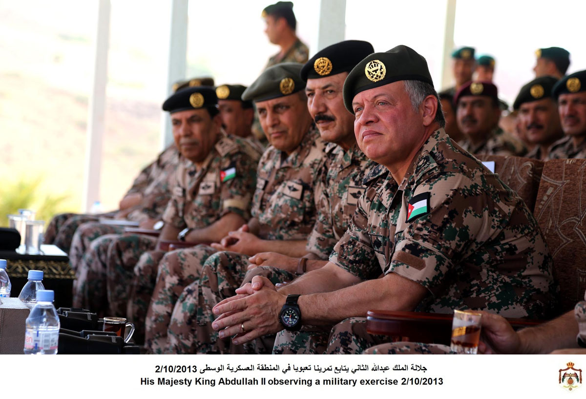 King attends military drill