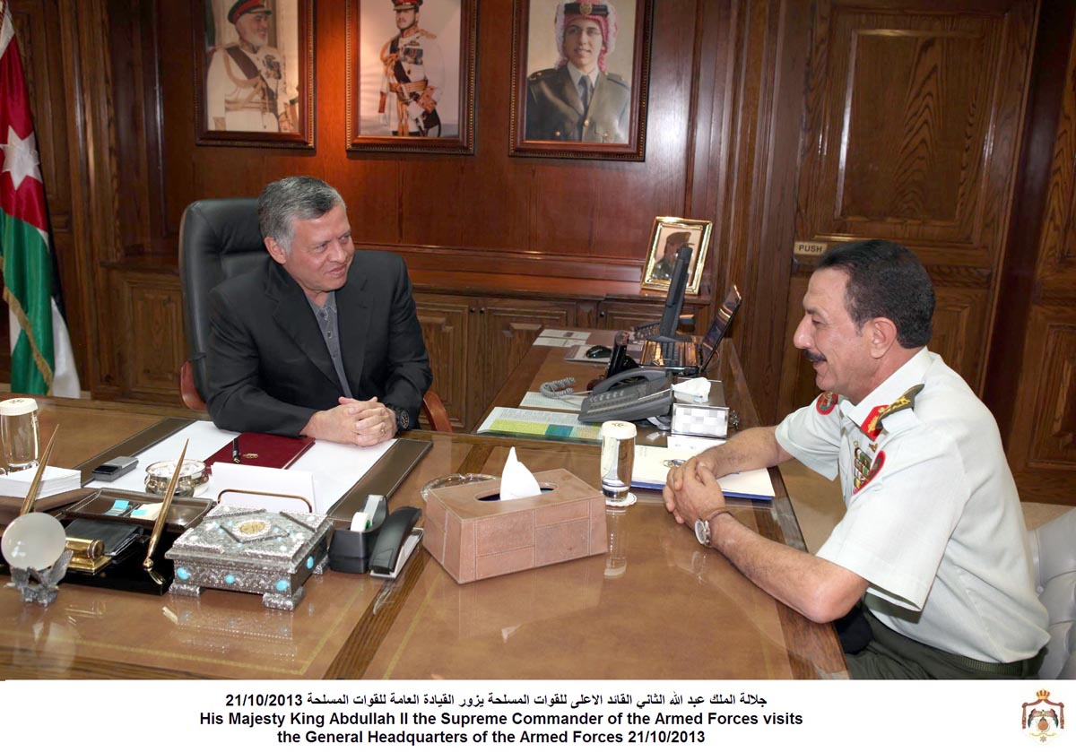 King visits army headquarters