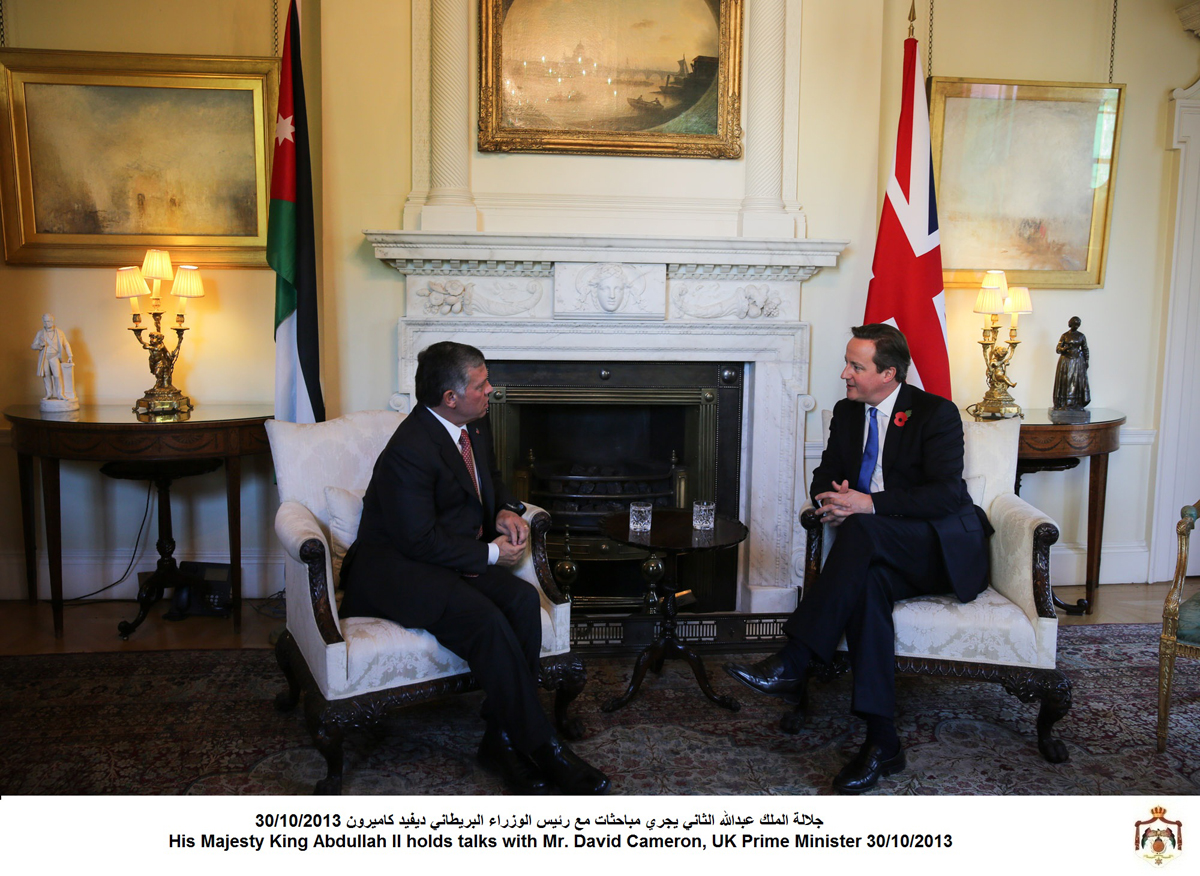 King, British PM holds talks on ties, Mideast issues