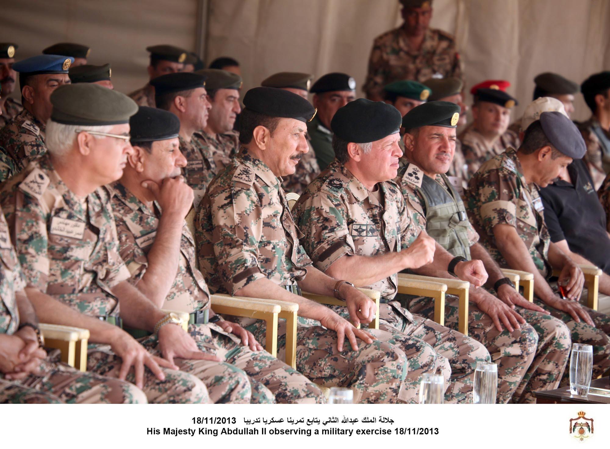 King attends military drill