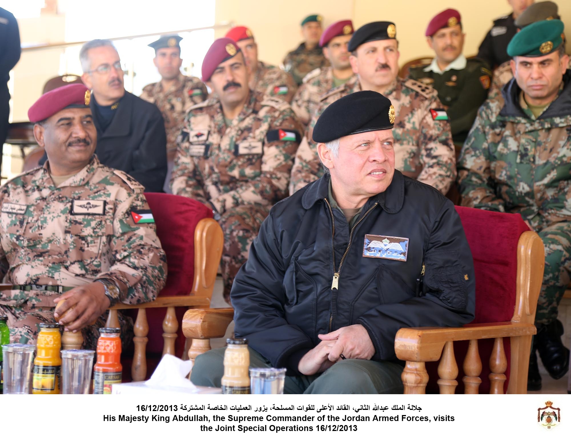 King attends military drill