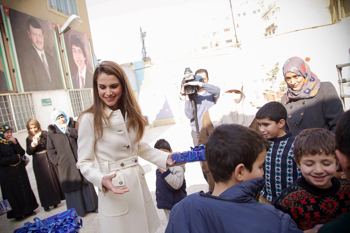 Queen Rania checks on two orphan care centers in Amman