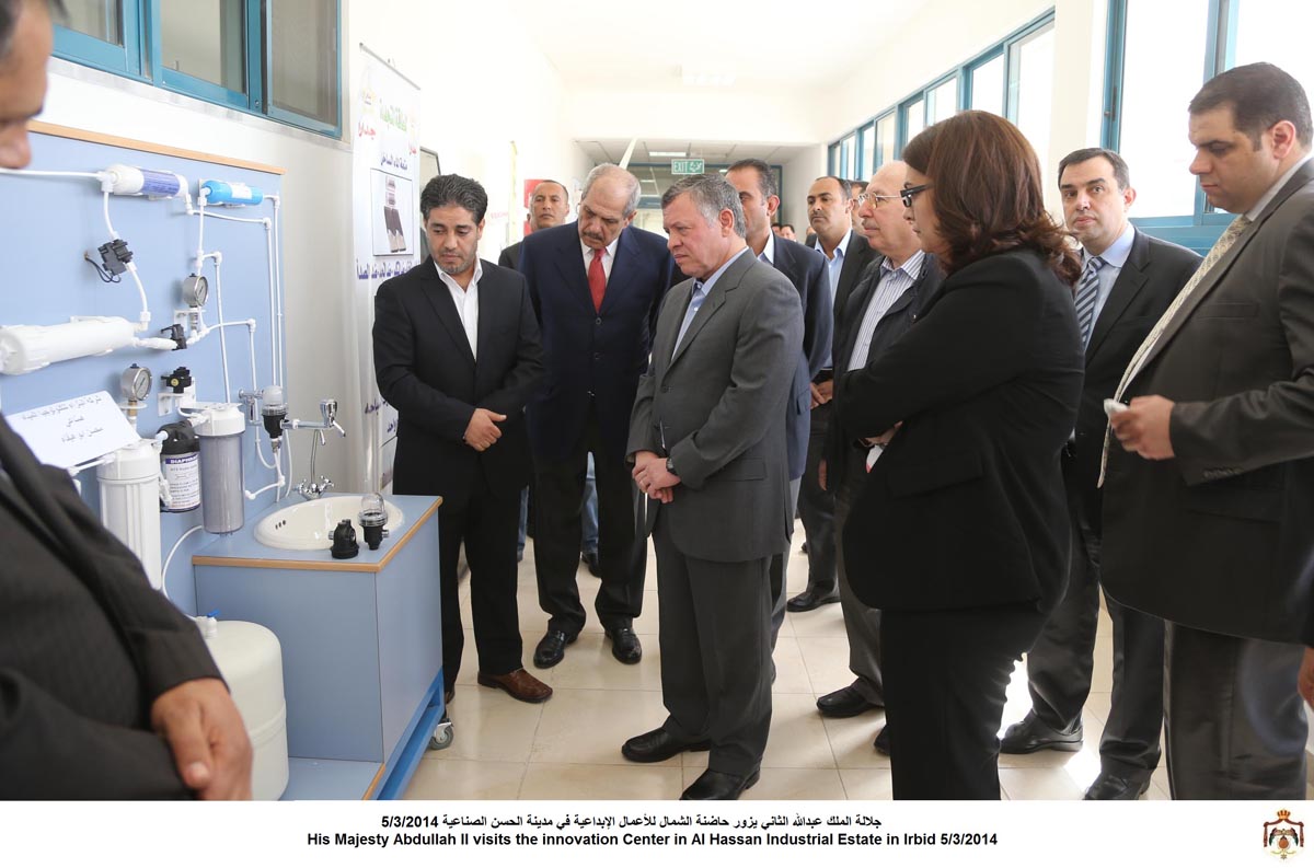 King visits Irbid, looks at enterprises