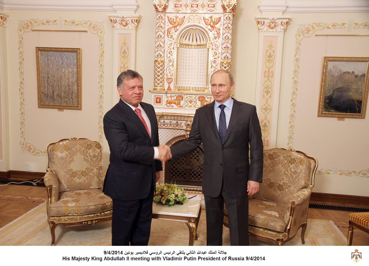 King, Russian president discuss ties, Mideast