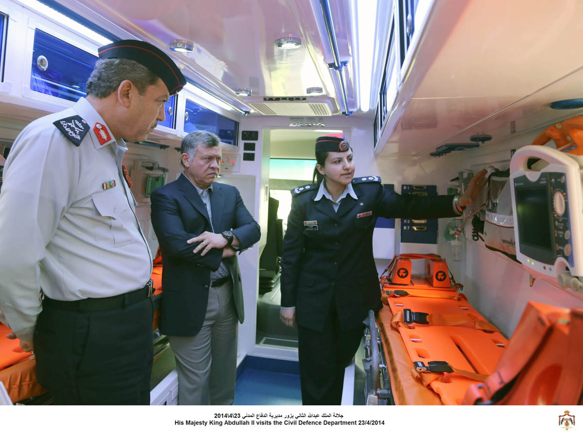 King visits Civil Defense Department, checks on its services