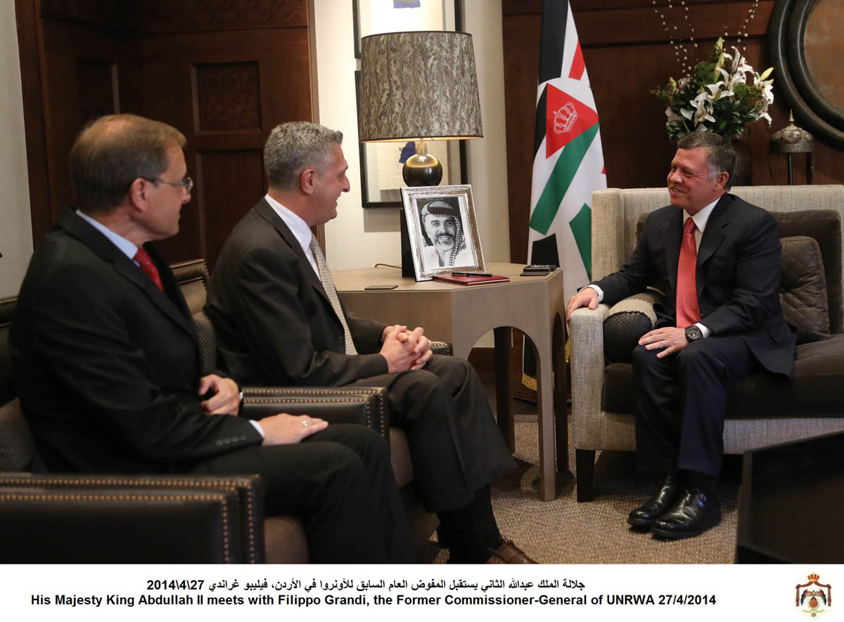King hails outgoing UNRWA chief in Jordan