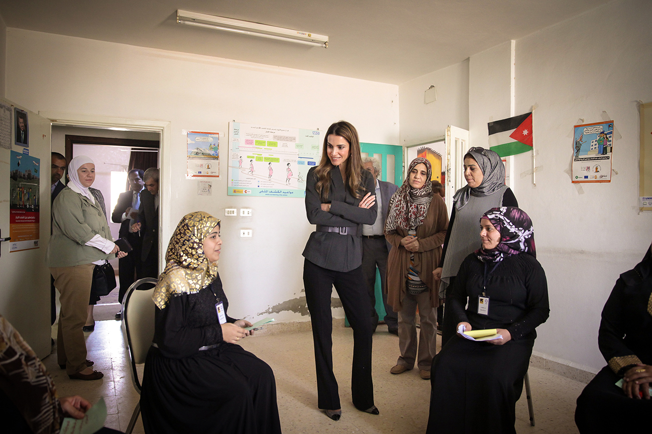 Queen Rania meets beneficiaries of development projects in Ad-Dulayl