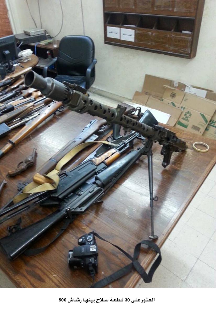 Firearms, including machine guns, seized in Amman, Irbid
