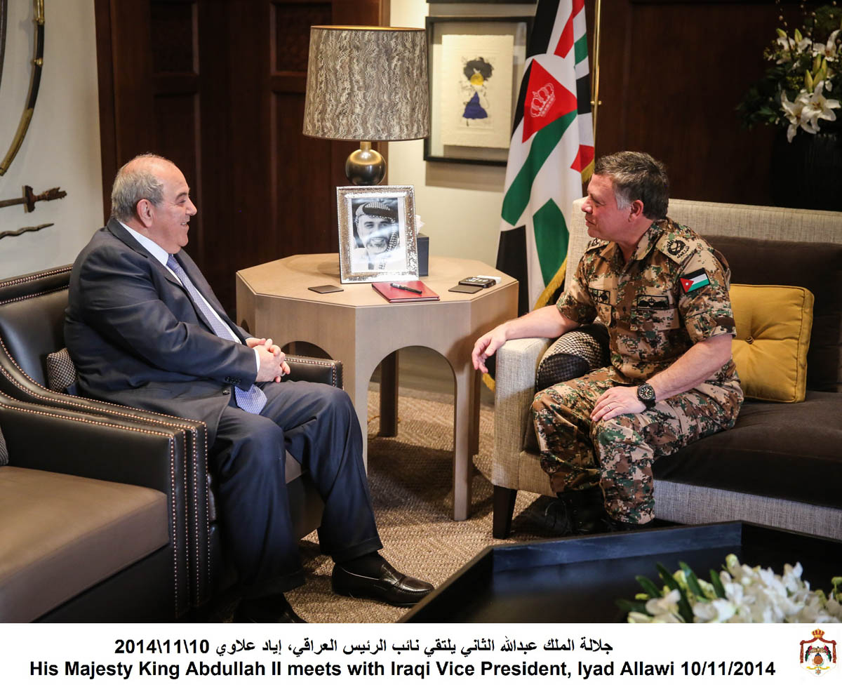 King, Iraqi VP discuss ties, Mideast