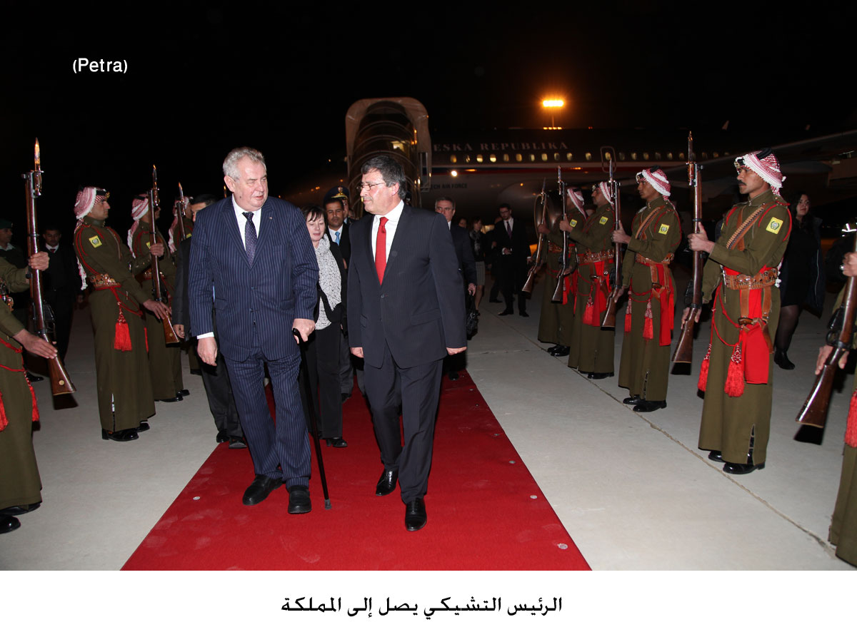 Czech president arrives in Amman