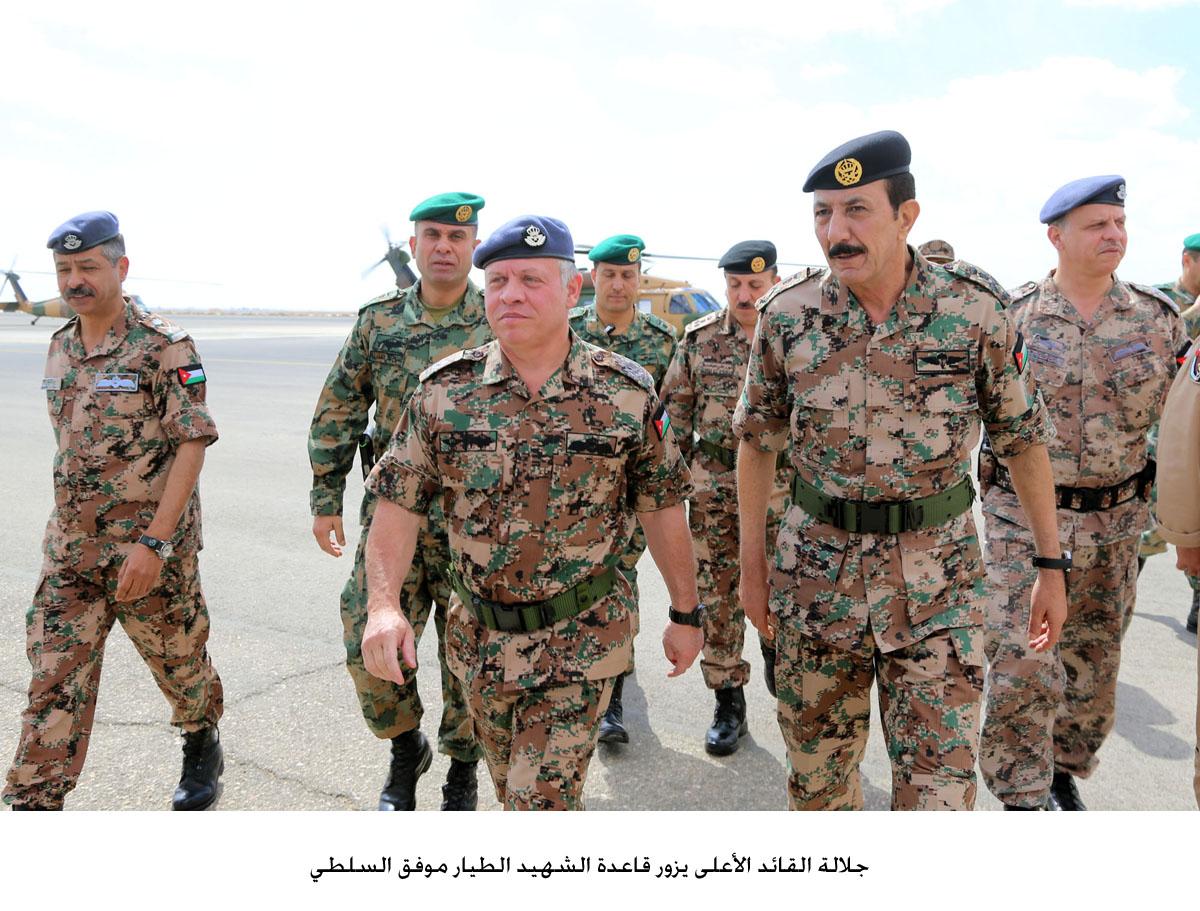 King visits air base, briefed on tasks