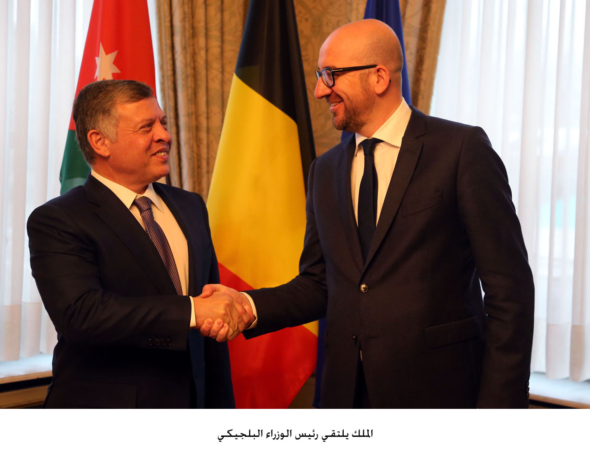 King holds talks with Belgian prime minister on ties, Mideast issues