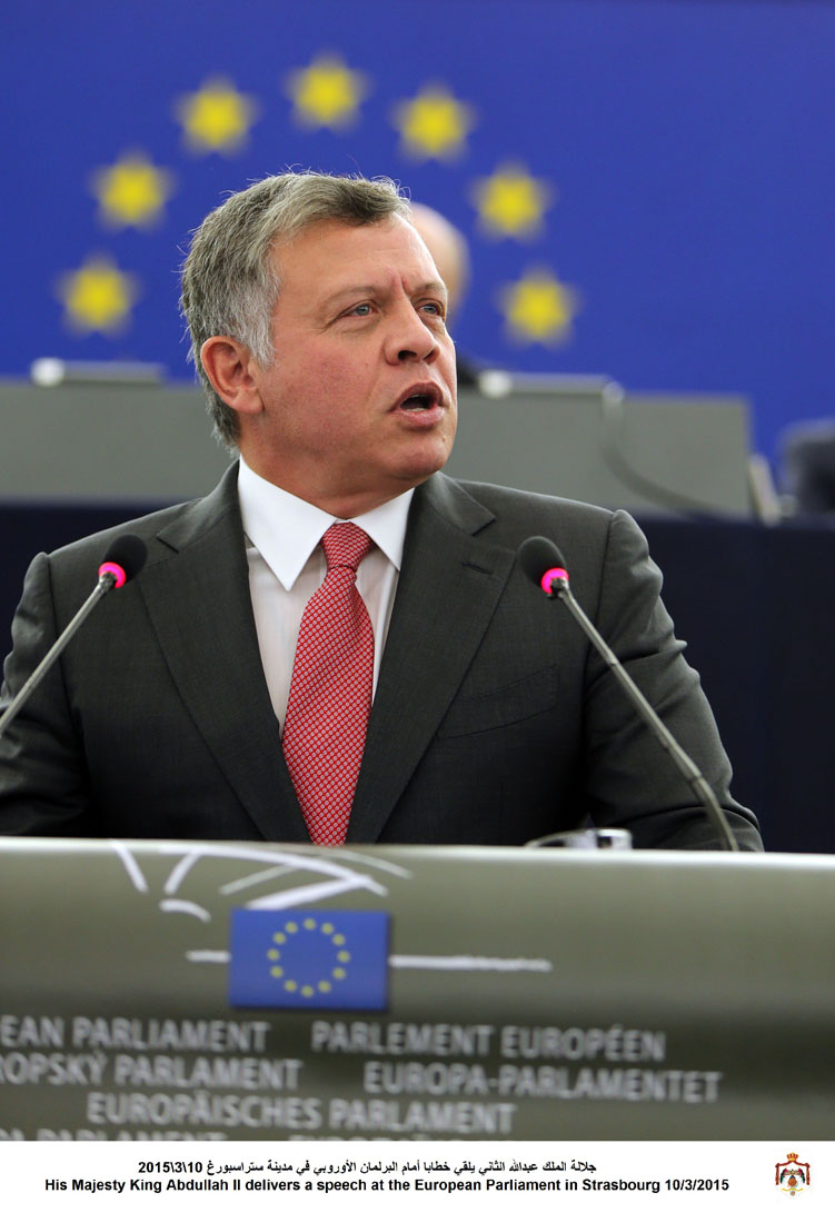 King addresses the European Parliament