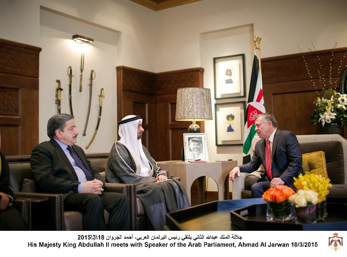 King, Arab Parliament Speaker discuss region, counter-terrorism efforts