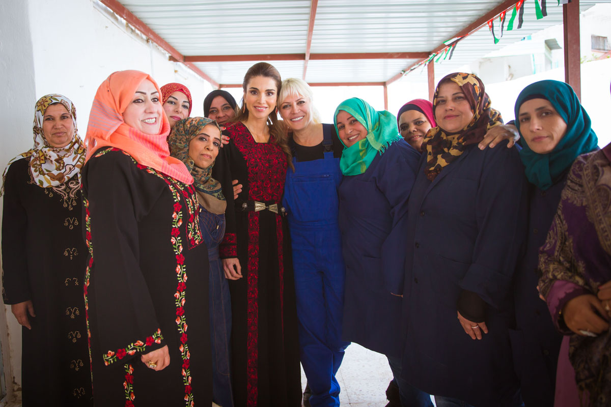 Queen Rania visits Basmet Al-Khair Charitable Society for Women in Allan Village