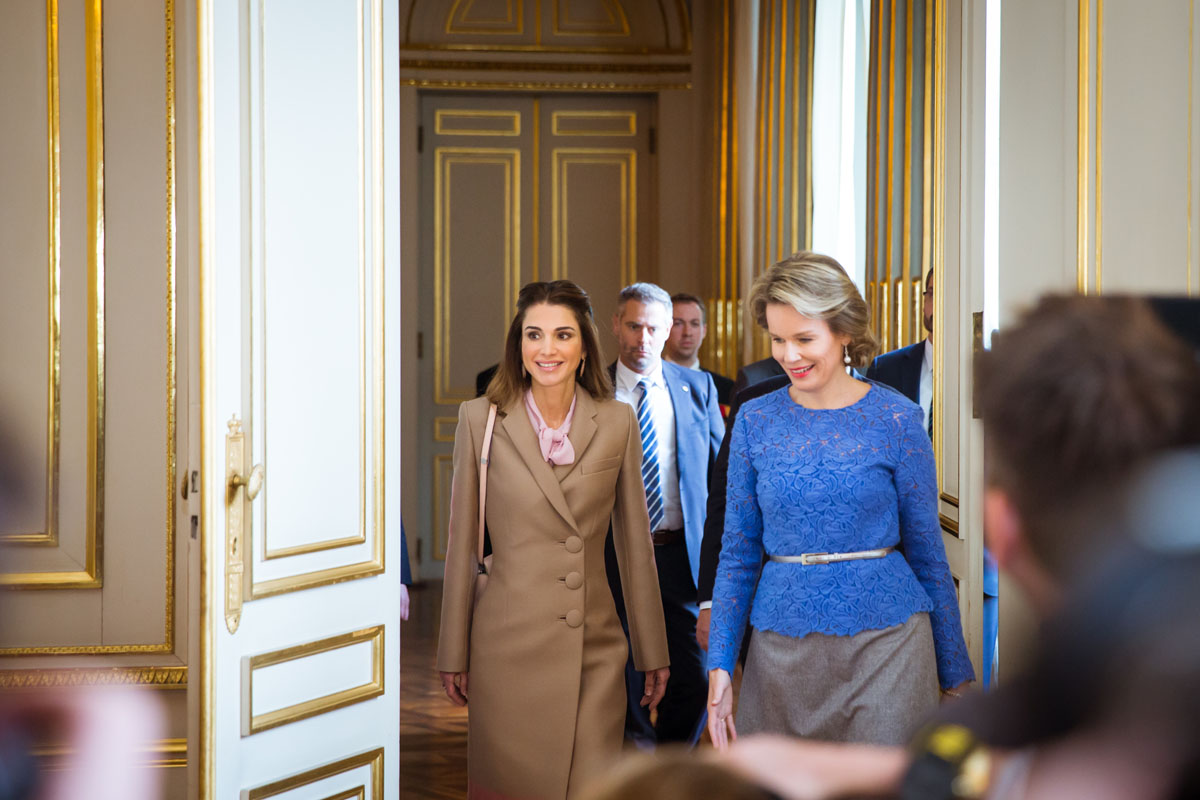Queen Rania meets Queen of Belgium