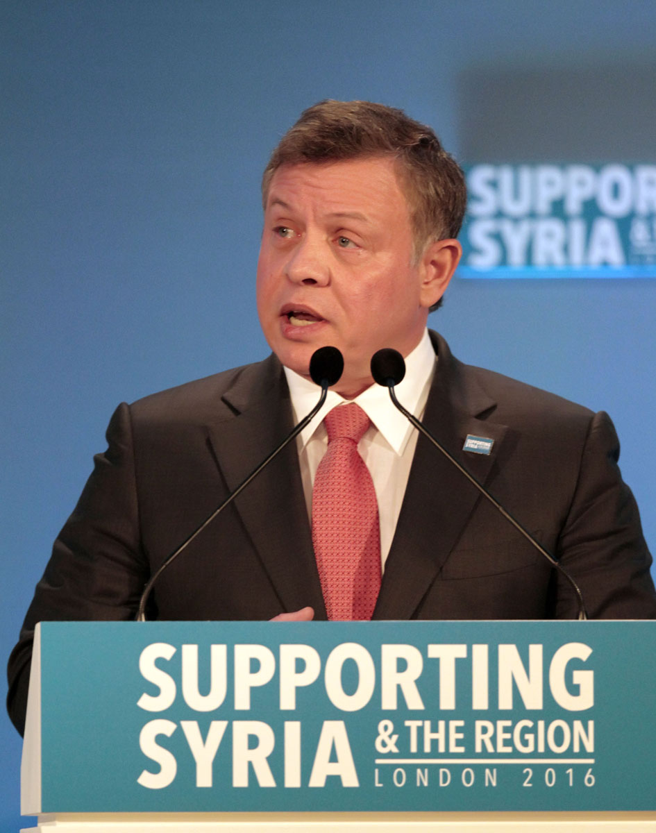 King addresses the London Donor Conference