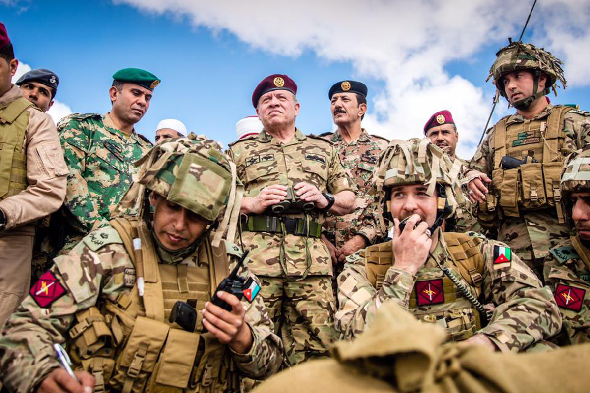 King attends military drill