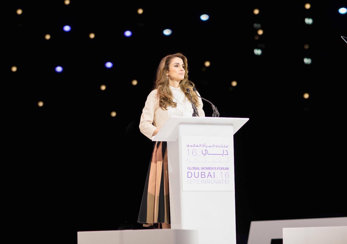 Queen Rania participates in Global Women’s Forum in Dubai